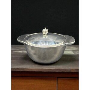 Vintage Bonjour Stainless Steel Insulated Double Wall Covered Bowl 8"